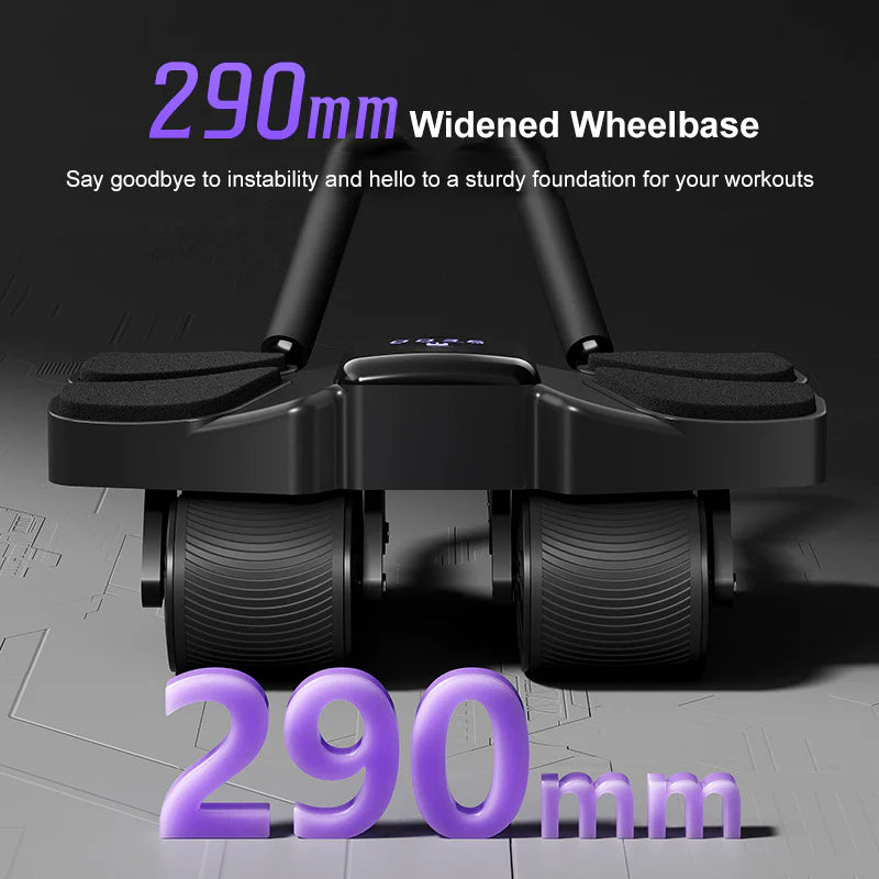Ab roller with widened wheelbase